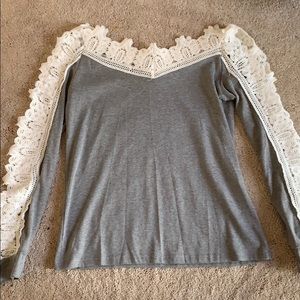 Long sleeve off the shoulder